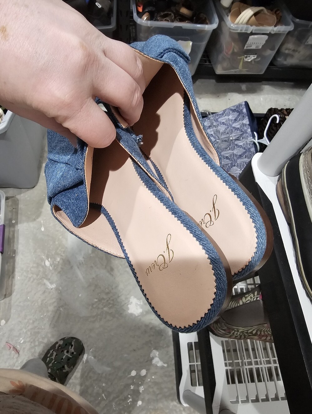 J. Crew Pointed-Toe Slides In Denim Size 8 - Picture 8 of 8